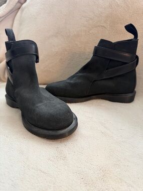 Dr. Martens Women's Black Suede Chukka Boots with Wrap Strap